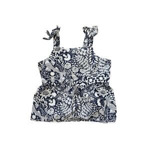 J. Crew Crewcuts girls' tie-shoulder Babydoll Top navy Siren Floral Size 6/SM